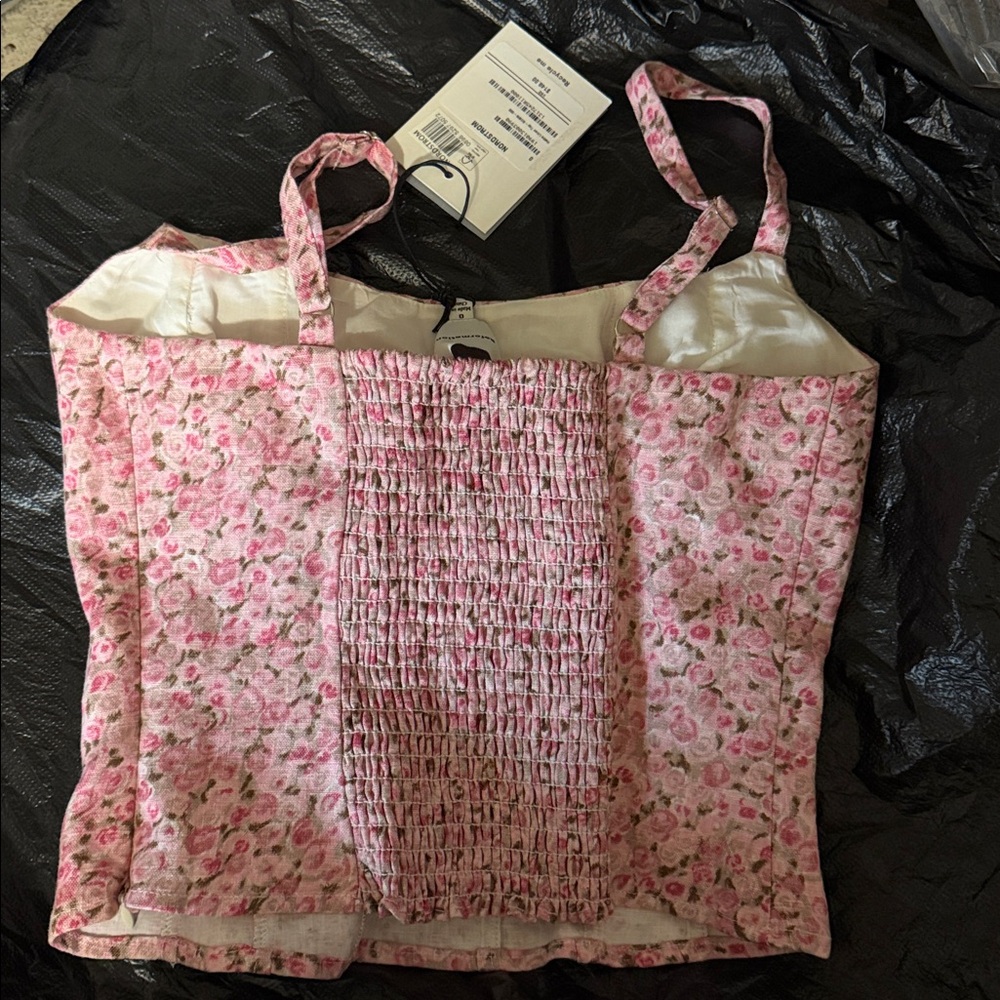 NWT Reformation Hattie Linen Corset Top - Picture 2 of 5
